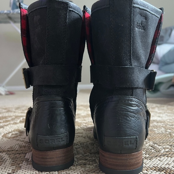 Sorel Major Moto Boots, Black Leather, Women's 7.5 - Picture 3 of 7